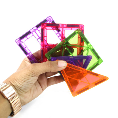 Wukusy Magnetic Building Tiles 26-piece set for kids, colorful geometric tiles for creative construction and imaginative play.