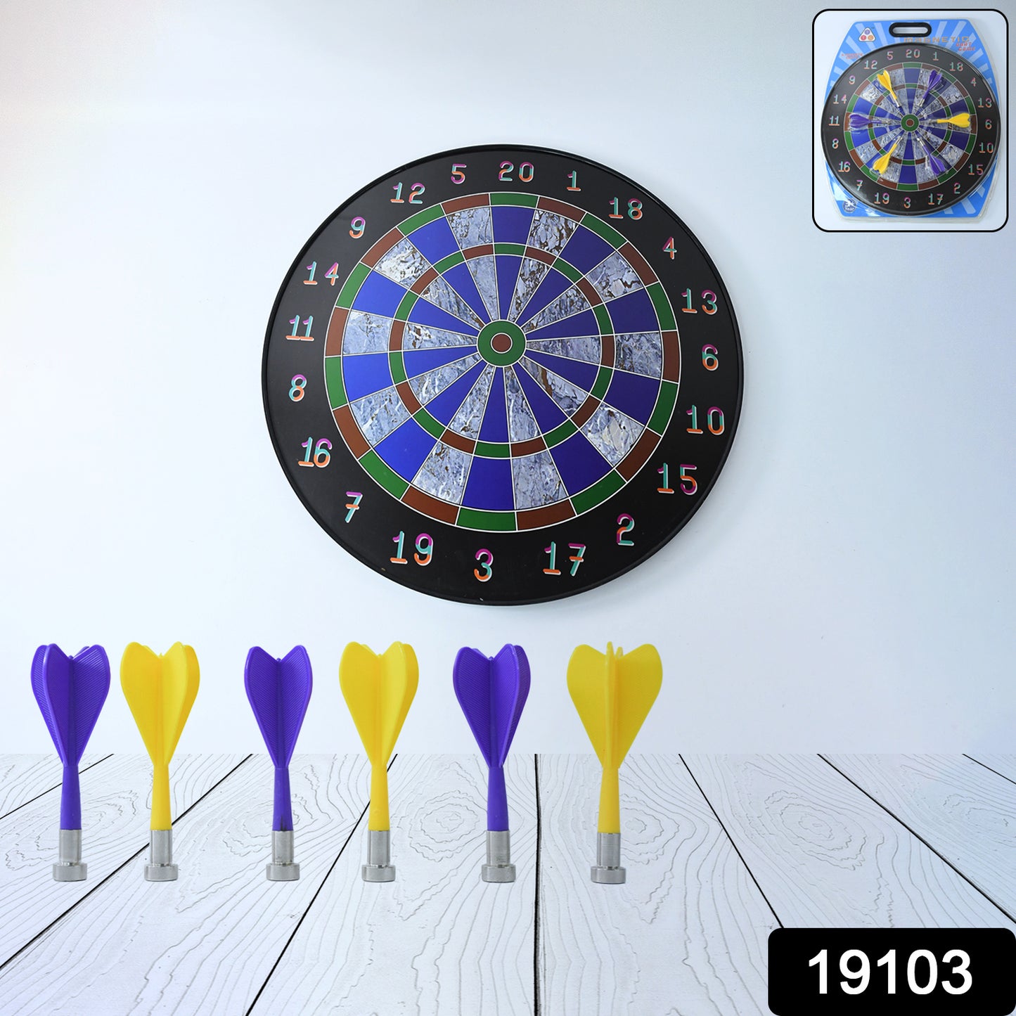 Wukusy magnetic dart board game set with six soft-tip darts, ideal for safe indoor play and family fun.