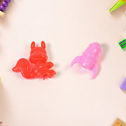Wukusy mix character monkey, fish, and cat pencil top toys in various colors, designed for fun and promotional use.