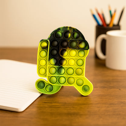 Wukusy Premium Astronaut Silicone Pop It Fidget Toy on a white background, featuring colorful silicone bubbles for stress relief and fun.