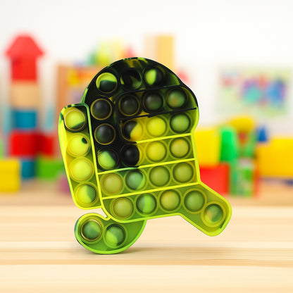 Wukusy Premium Astronaut Silicone Pop It Fidget Toy in space-themed design, perfect for stress relief and sensory play.