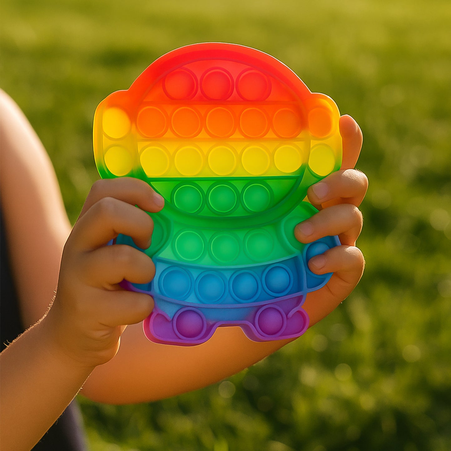 Wukusy Premium Astronaut Silicone Pop It Fidget Toy with colorful bubbles, designed for stress relief and sensory fun.