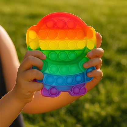 Wukusy Premium Astronaut Silicone Pop It Fidget Toy with colorful bubbles, designed for stress relief and sensory fun.