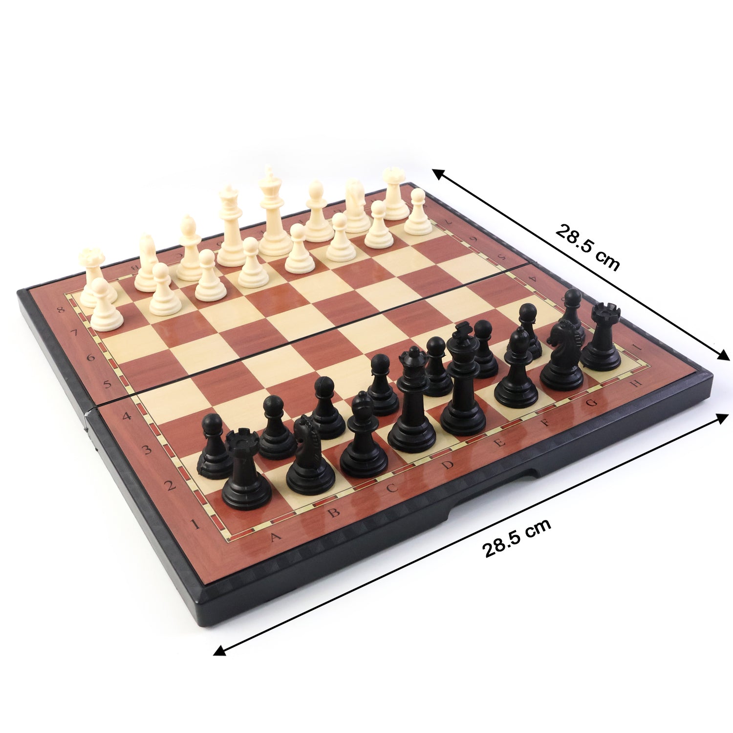 Wukusy portable chess set with plastic chess pieces, ideal for travel and outdoor play, includes one complete set of game pieces.
