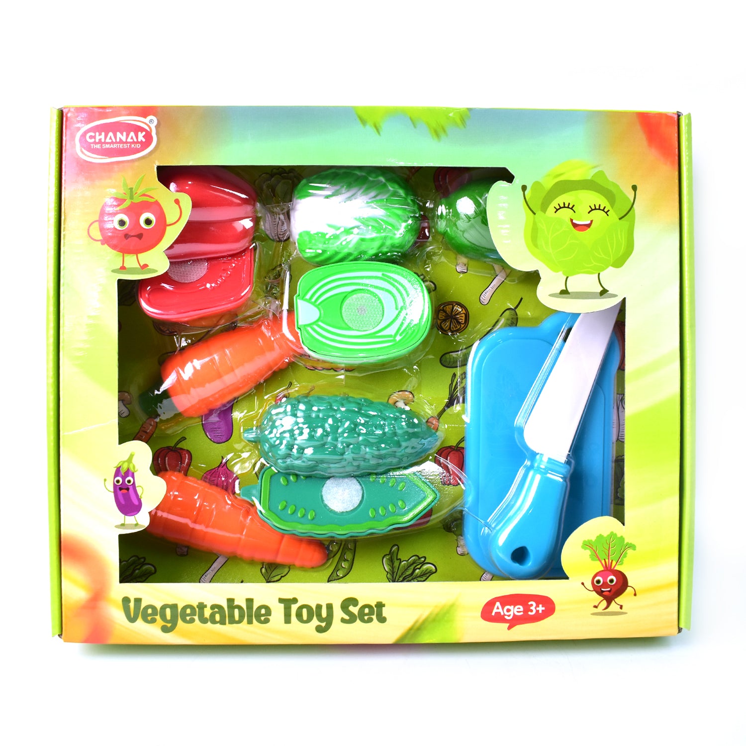 Wukusy realistic toy set of slice-able fruits and vegetables cut into two parts, perfect for imaginative play and learning.