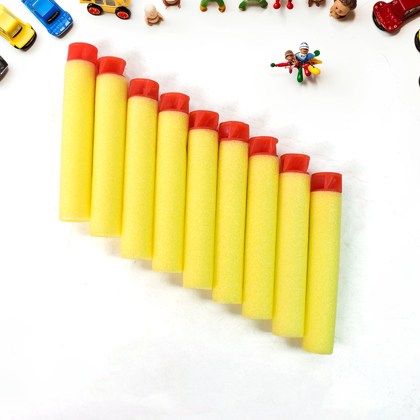 Set of 20 Wukusy toy refill bullet darts with soft round heads for kids' blaster guns, designed for safe play.