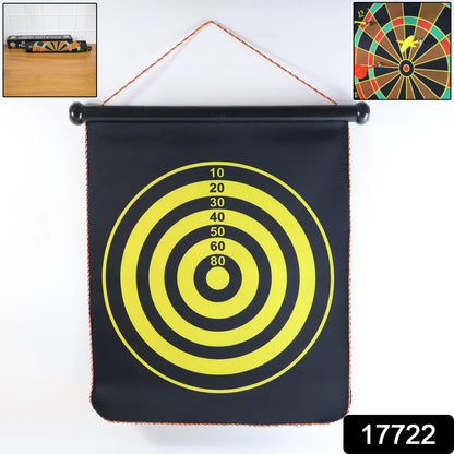 Wukusy roll-up double-sided dartboard game set with darts, portable toy for indoor and outdoor play, fun target practice for kids