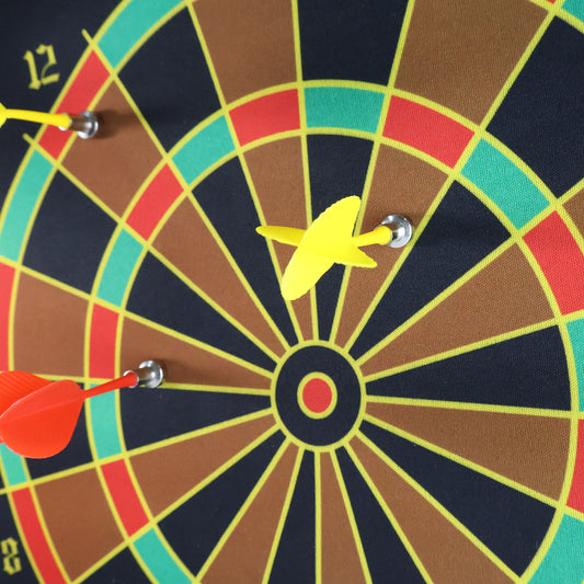 Wukusy double-sided roll-up dartboard game toy set with colorful targets for fun indoor play.
