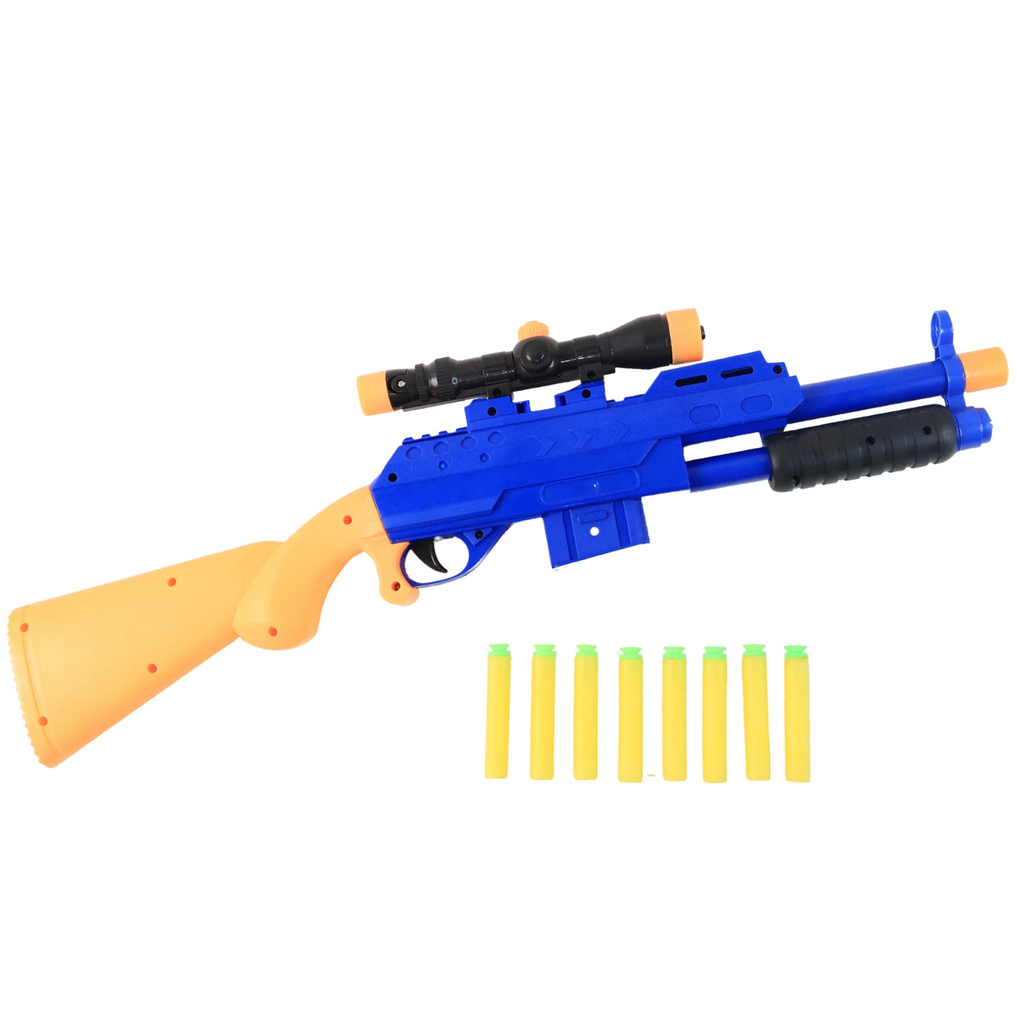 Wukusy shot air gun toy with scope and 8 soft foam bullets set, ideal for kids' outdoor play and target shooting.