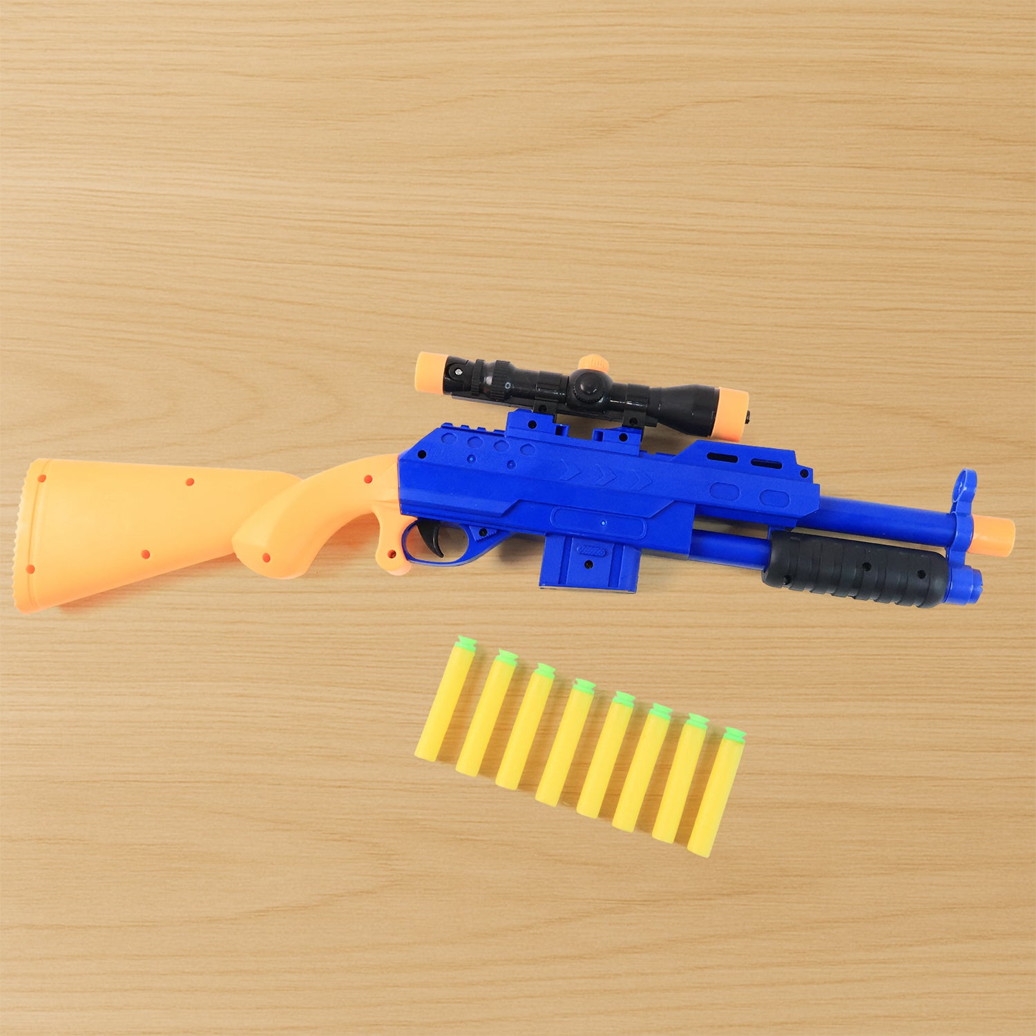 Wukusy toy air gun with scope and 8 soft foam bullets set, featuring a realistic design and safety soft projectiles for kids.