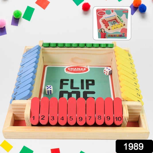 Wukusy Shut The Box dice game set featuring a classic flip-me multiplayer toy with numbered tiles and dice for interactive fun.