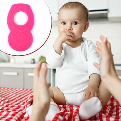 Wukusy silicone baby teether pack with mixed colorful designs, soft and safe for soothing infants' gums.