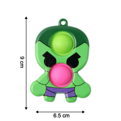 Wukusy silicone Pop It fidget toy with keychain clip, colorful silicone bubbles for stress relief and sensory play.