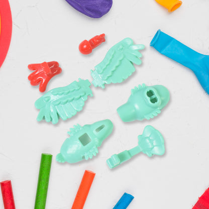 Colorful small DIY Rio Birds toy by Wukusy, designed for children aged 3-6, featuring a mix of vibrant bird-shaped plastic pieces.