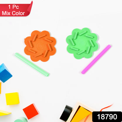 Wukusy small plastic magic air spinner toy spinning on a hand, promotional toy for entertainment and stress relief.