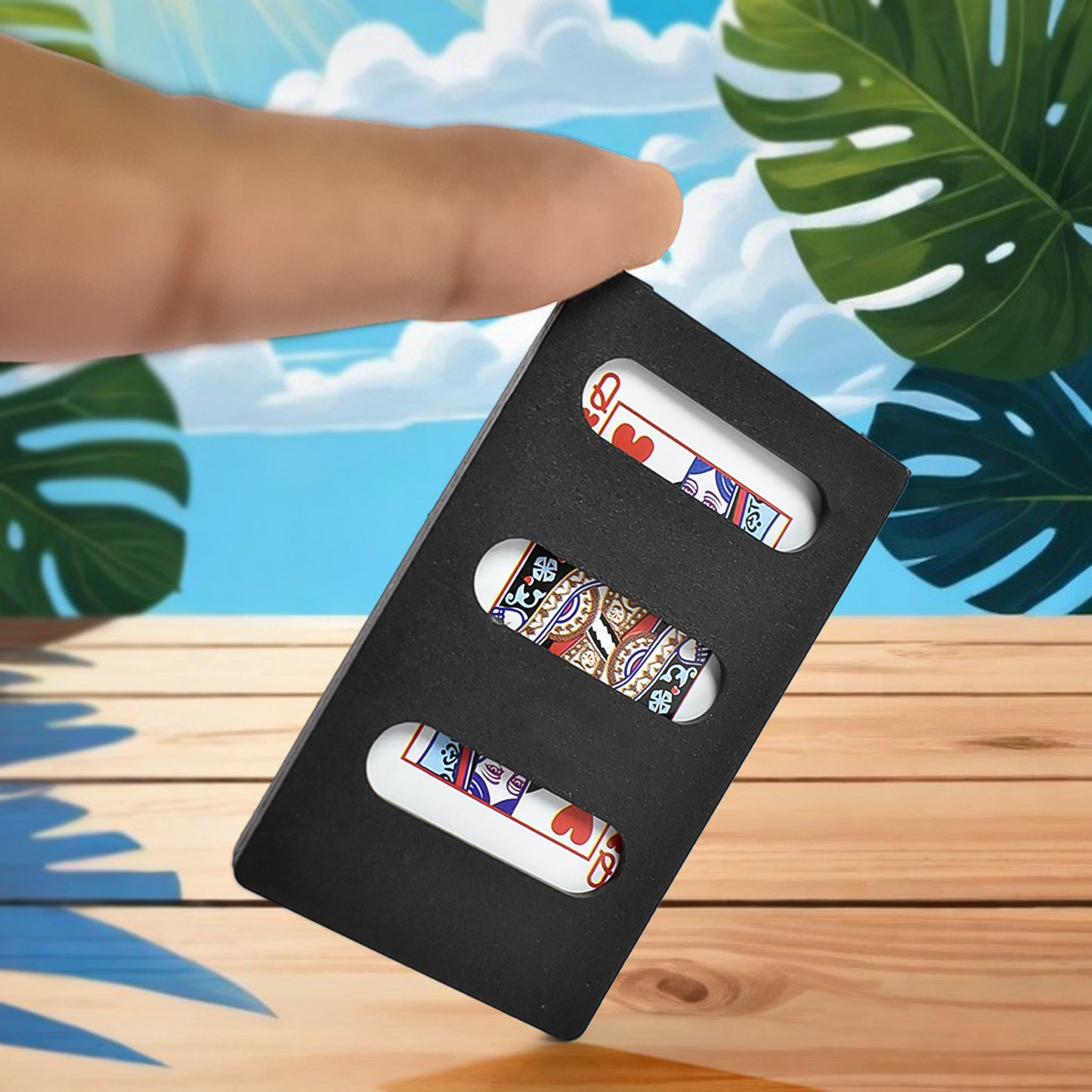 Wukusy small magic card frame toy with mixed color design, perfect for displaying collectible cards in vibrant, playful style.