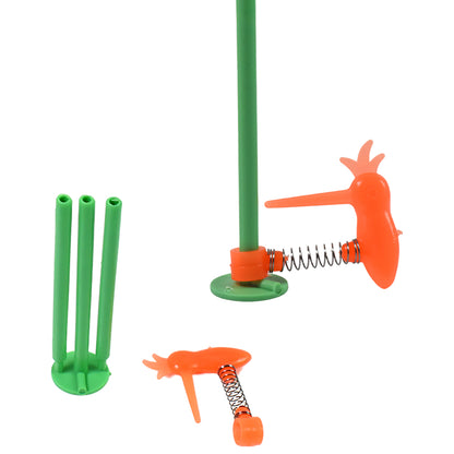 Wukusy small colorful woodpecker fun toy made of wood, designed for children, featuring a vibrant mix of colors.