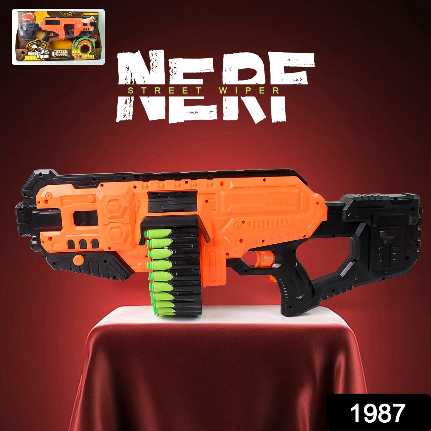 Wukusy Street Viper toy gun with 30 soft bullets set, featuring colorful plastic design and trigger mechanism for kids' play.