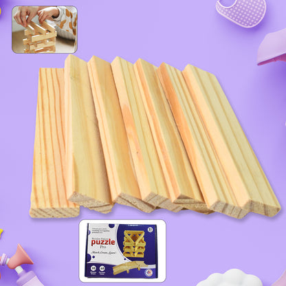 Wukusy wooden pattern brain puzzles set with 20 wooden strips and 40 pattern cards for kids' educational play.