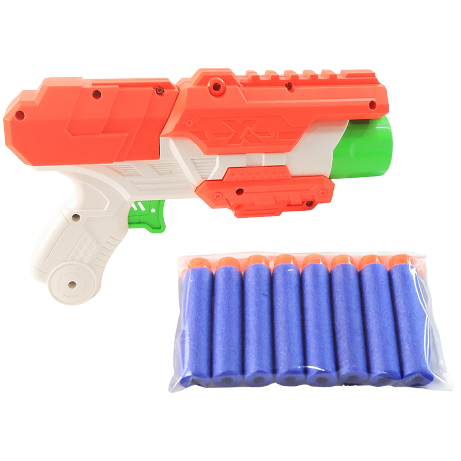 Wukusy Z Master toy gun with foam bullets, compact shooting toy for kids, featuring colorful design and safety foam ammunition.
