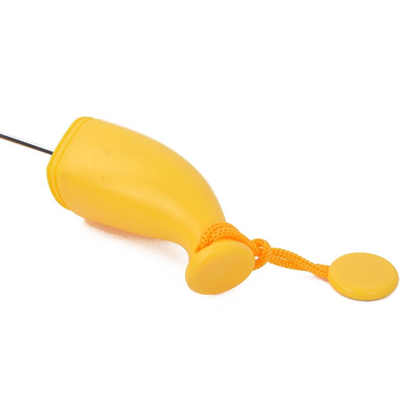 Wukusy stylish banana-shaped mini foldable travel umbrella open in bright yellow, compact and lightweight for easy carrying.