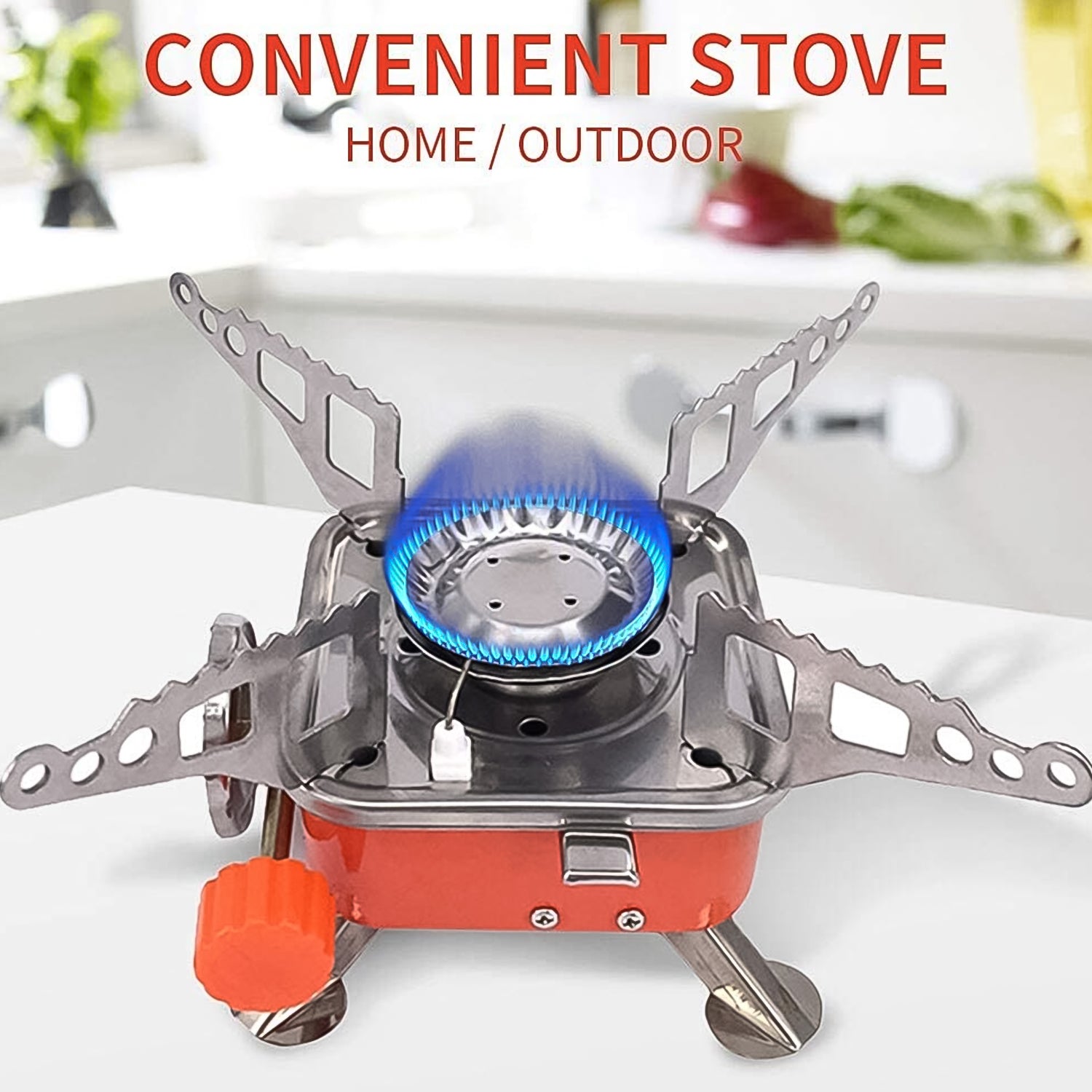 Wukusy Mini Square Camping Stove 2800W, portable travel stove with compact design and single burner for outdoor cooking.