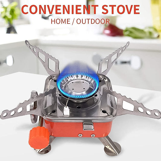 Wukusy Mini Square Camping Stove 2800W, portable travel stove with compact design and single burner for outdoor cooking.