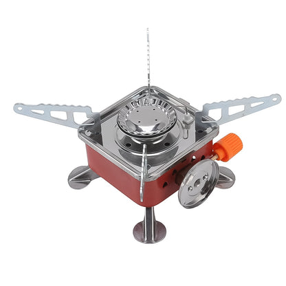 Wukusy Mini Square Camping Stove 2800W for travel, compact portable outdoor cooking appliance on a flat surface.