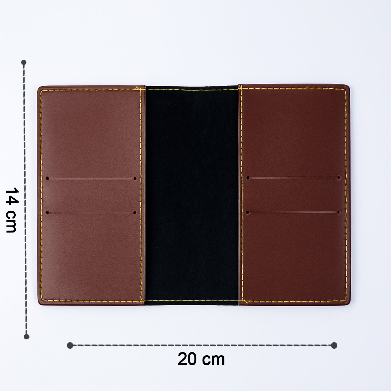 Wukusy PU leather slim travel wallet with multiple card slots, compact design for convenient travel organization.