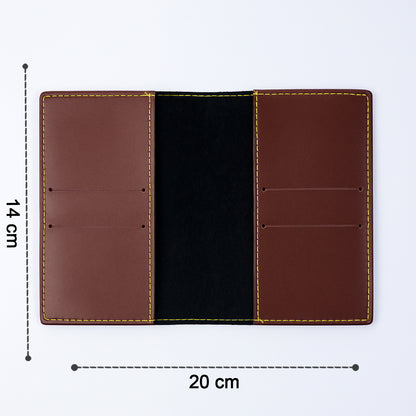Wukusy PU leather slim travel wallet with multiple card slots, compact design for convenient travel organization.