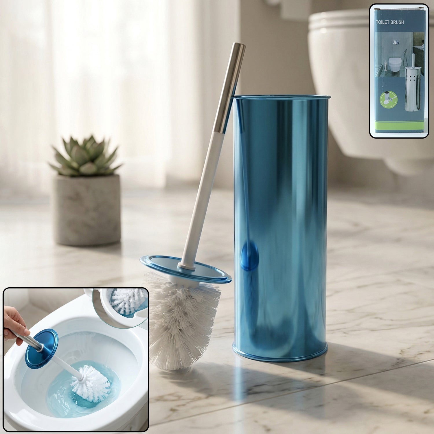 Wukusy premium toilet cleaning brush with holder set, featuring durable bristles and a sleek holder for bathroom hygiene.