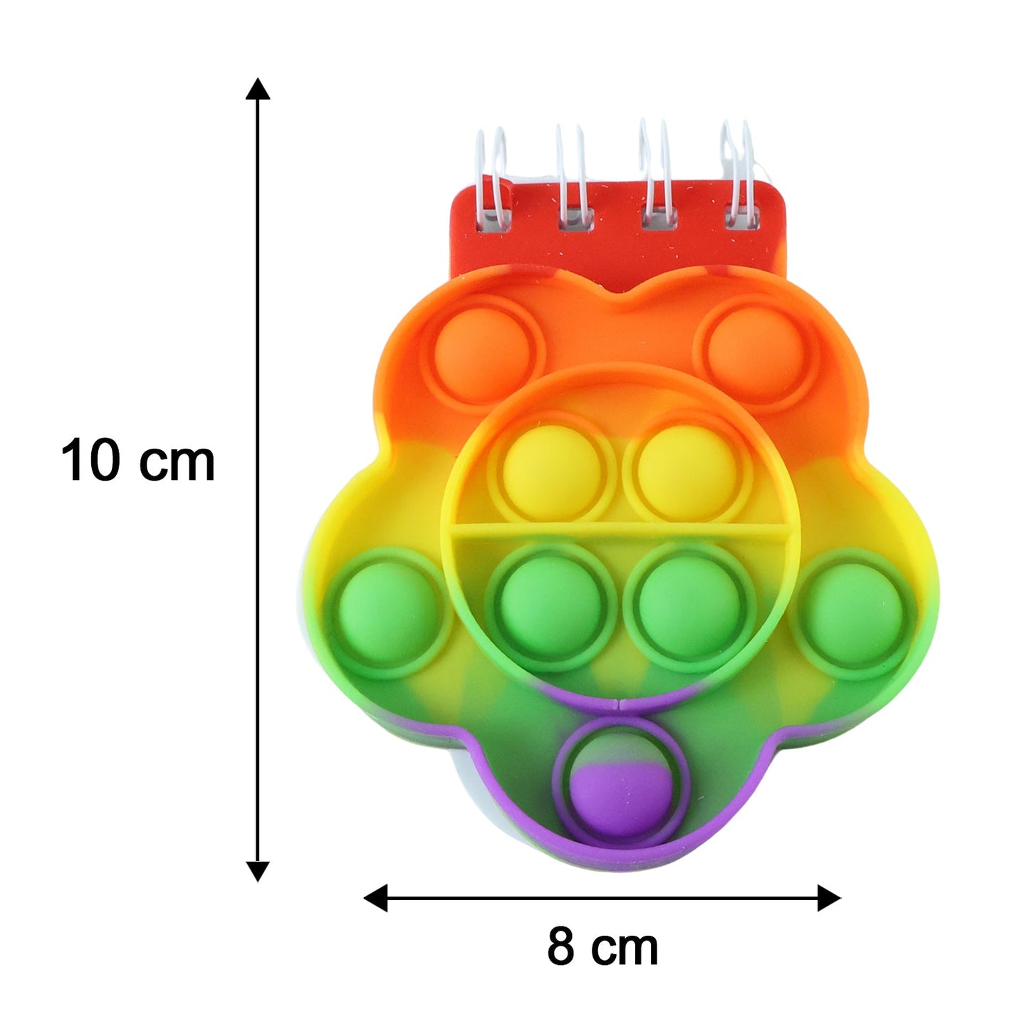 Wukusy Rainbow Push Bubble Pop It diary for kids, silicone fidget notebook with colorful bubble pop design, perfect for stress relief.