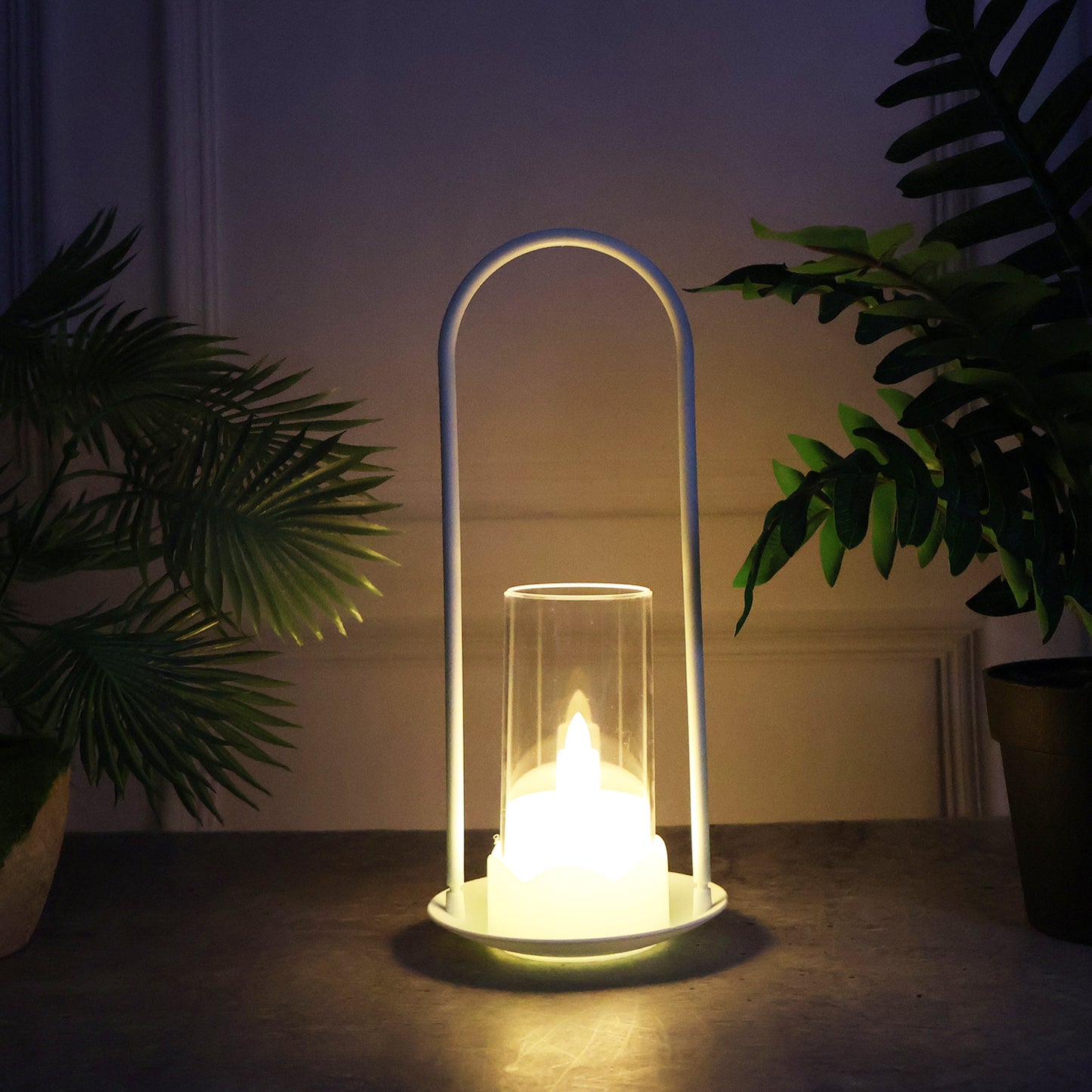 Set of six Wukusy flameless LED candles, decorative big wind light style home decor with flickering warm glow.