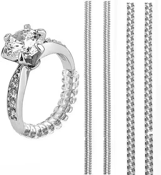 Ekom invisible ring size adjuster in four sizes, designed to fit loose rings and provide a secure, comfortable fit.