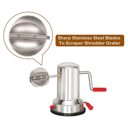 Wukusy manual coconut scraper machine with steel blades for home kitchen use, compact and easy to operate.
