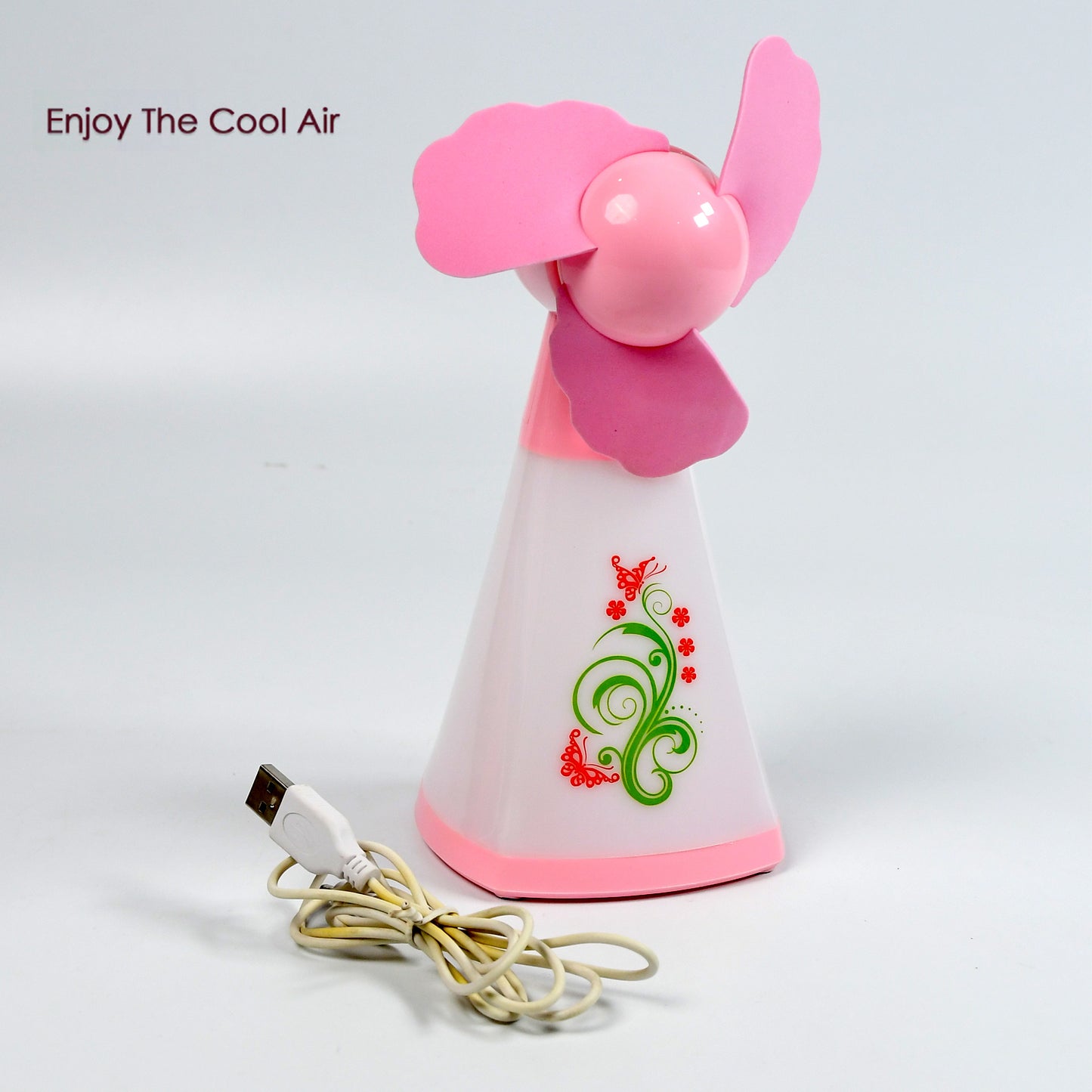 Wukusy 7712 mini USB desktop fan with bright colors, compact design, ideal for home or office use, battery not included