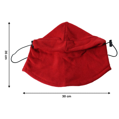 Wukusy winter fleece face cover and cap showing a warm, soft fleece material for cold weather protection.
