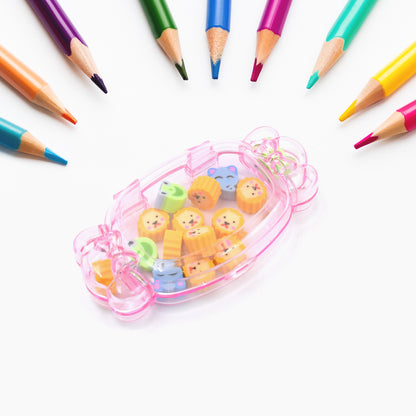 Wukusy 15-piece cute school eraser set with colorful rubber erasers in various designs, ideal for pencil cleaning and stationery.