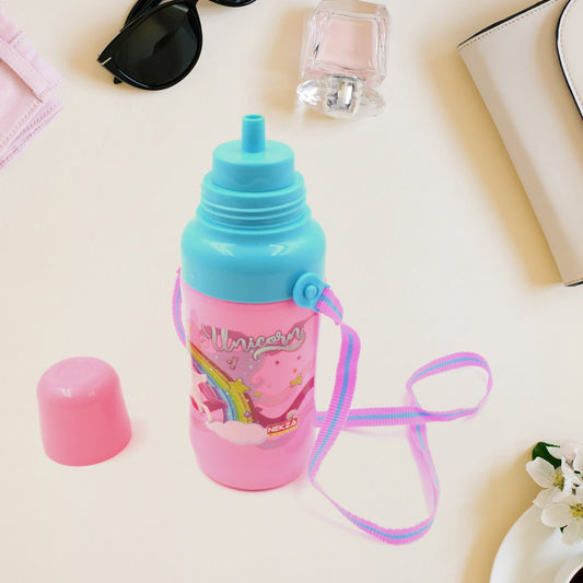 Wukusy 500ml plastic sports insulated water bottle with Dori straw, leak-proof, BPA-free, ideal for kids, school, gym, and office use.