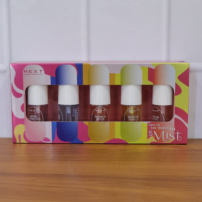 Wukusy Next Mist Luxury Fragrances mini perfume spray gift set with five 30ml bottles, elegant and compact fragrance collection