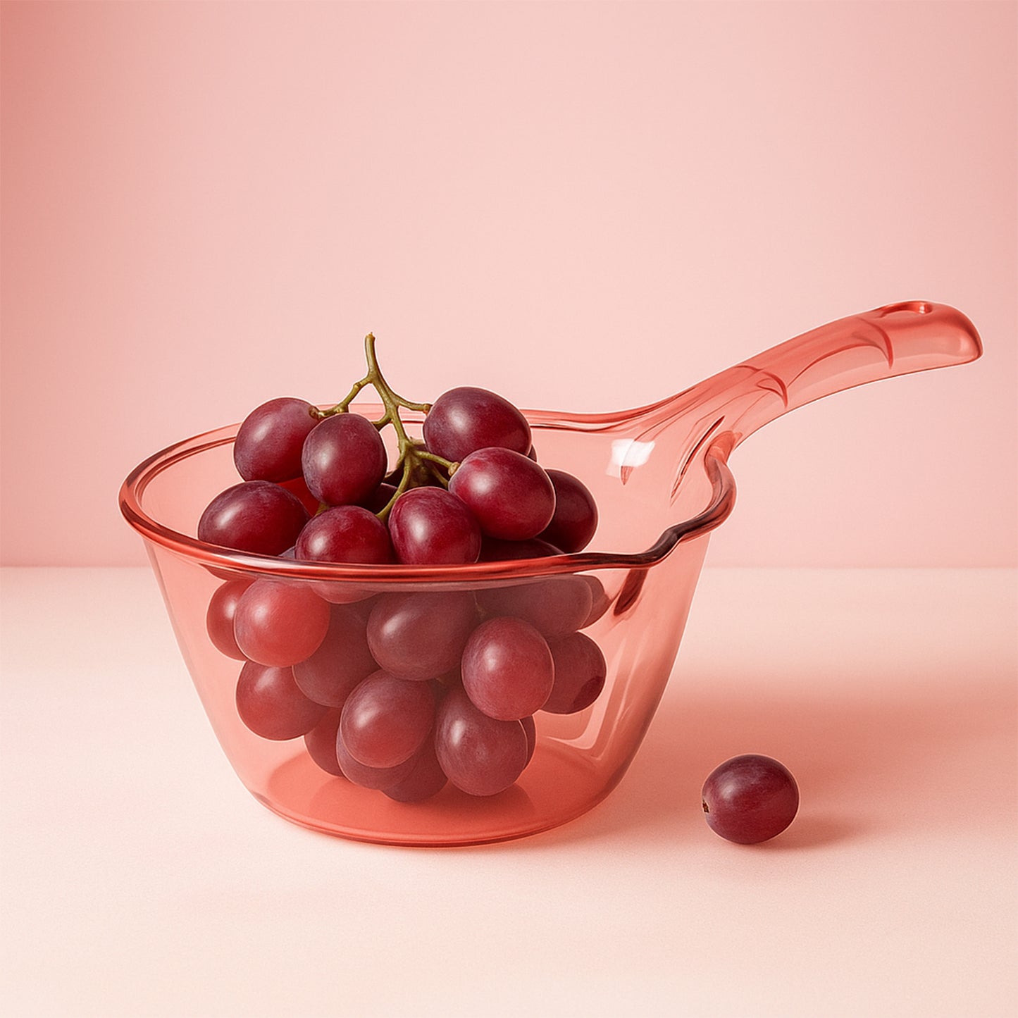 Wukusy multipurpose kitchen washing straining bowl, 1100 ml, with a handle for rinsing and draining vegetables and fruits.