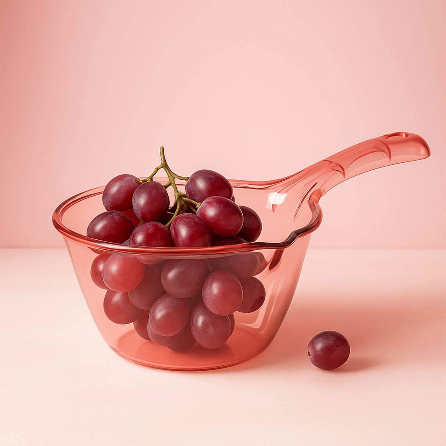 Wukusy multipurpose kitchen washing straining bowl, 1100 ml, with a handle for rinsing and draining vegetables and fruits.