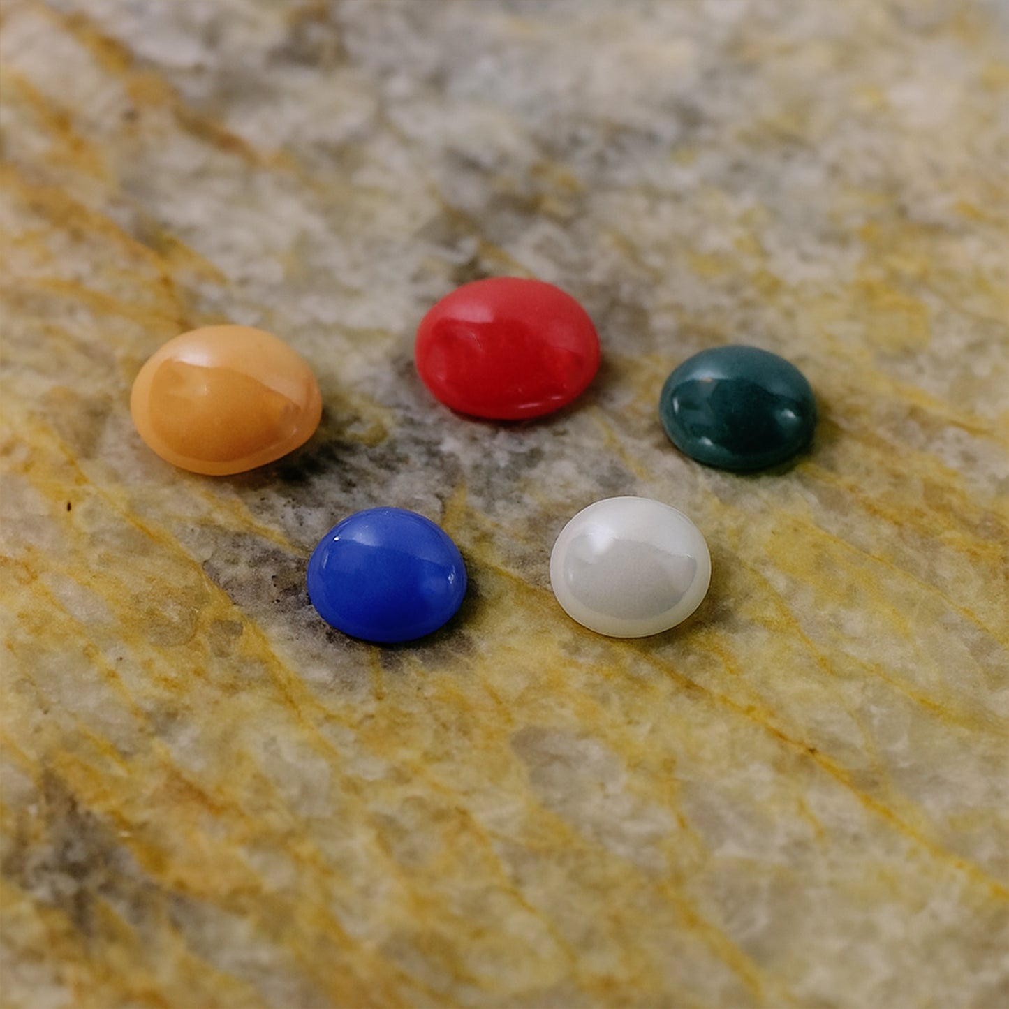 Set of five premium Panch Ratna stones from Wukusy for home improvement, displayed on a neutral background.