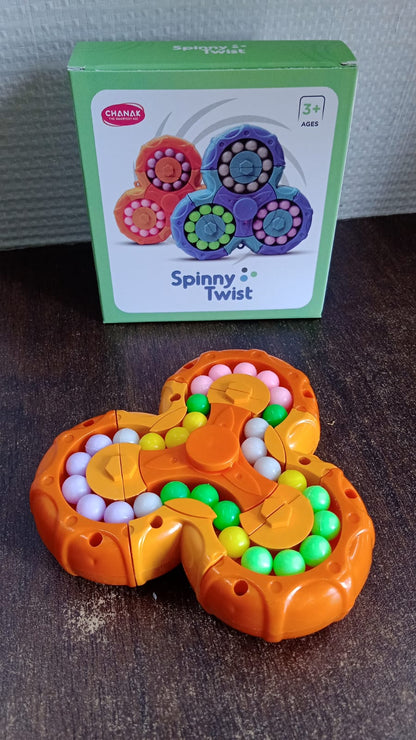 Wukusy Aditi 3-in-1 interactive spinny twist puzzle ball toy for children with colorful, engaging design and multiple play features.