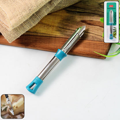 Wukusy Apex premium stainless steel vegetable and fruit peeler with ergonomic handle for efficient kitchen peeling tasks