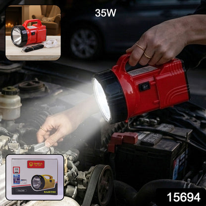 Wukusy Omega 35W high power rechargeable LED emergency laser light with black handle and adjustable focus, single unit.