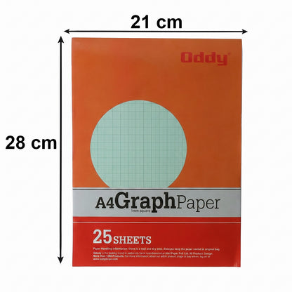 Wukusy Oddy A4 graph paper pad with 1mm square grids, 25 sheets in a convenient notebook for drawing and note-taking.