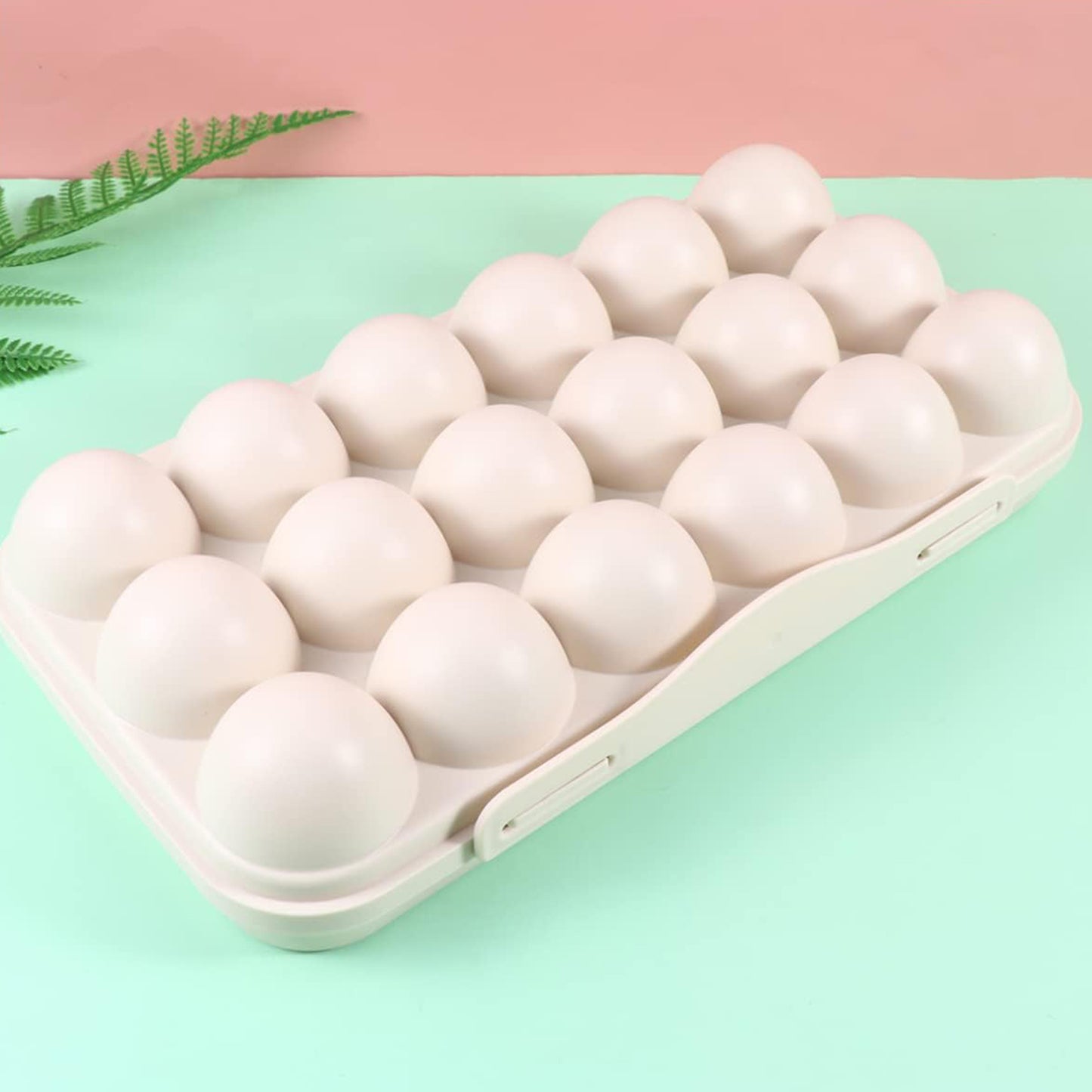 Wukusy 18-grid egg holder storage container with buckle, shock-proof design, full seal lid, ideal for fridge, camping, and kitchen use