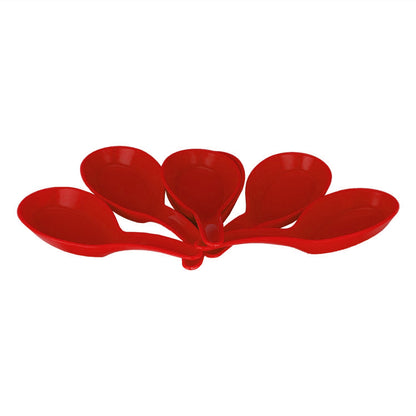 Colorful Wukusy microwave-safe unbreakable soup and dessert spoons set of 6, kitchen utensils with food-grade quality.