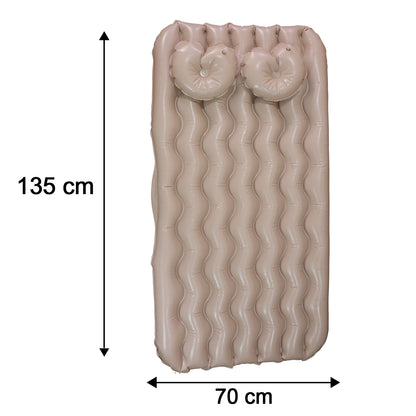 Wukusy car air mattress bed set with inflatable pillows and air pump, designed for comfortable travel sleeping in a vehicle.